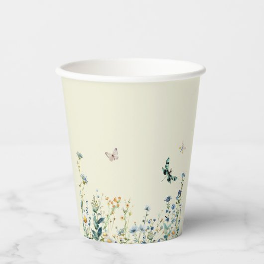 Wildblumen in Blütendusche Pappbecher (Vorderseite)