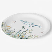 Wildblumen in Blütendusche Pappteller (Schrägansicht)