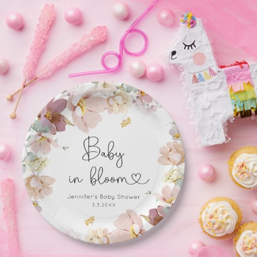 Wildblumen in Blütendusche Pappteller (Party)