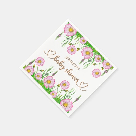 Wildblumen in Blütendusche Serviette (Ecke)