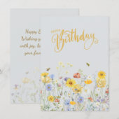 Wildblumen in blutglücklicher Geburtstagskarte (Vorne/Hinten)