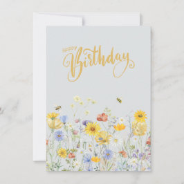 Wildblumen in blutglücklicher Geburtstagskarte