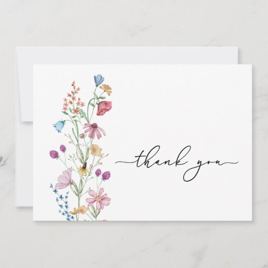 Wildblumen in der Blütendusche Dankeskarte (Vorderseite)