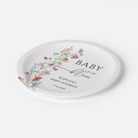 Wildblumen in der Blütendusche Pappteller (Schrägansicht)