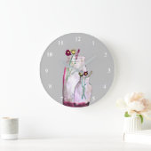 Wildblumen in der Vase Große Wanduhr (Zuhause)