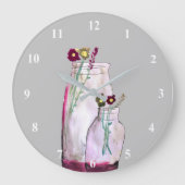 Wildblumen in der Vase Große Wanduhr (Vorderseite)