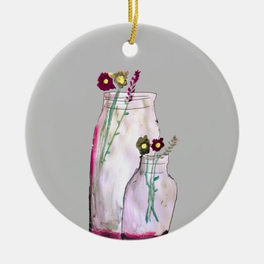 Wildblumen in der Vase Keramik Ornament (Vorne)