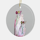 Wildblumen in der Vase Keramik Ornament (Links)