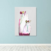 Wildblumen in der Vase Leinwanddruck (Insitu (Holzboden))