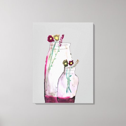 Wildblumen in der Vase Leinwanddruck (Vorderseite)