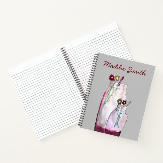 Wildblumen in der Vase Notizblock (Innenseite)