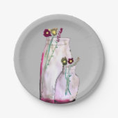 Wildblumen in der Vase Pappteller (Vorderseite)