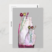 Wildblumen in der Vase Postkarte (Vorne/Hinten)