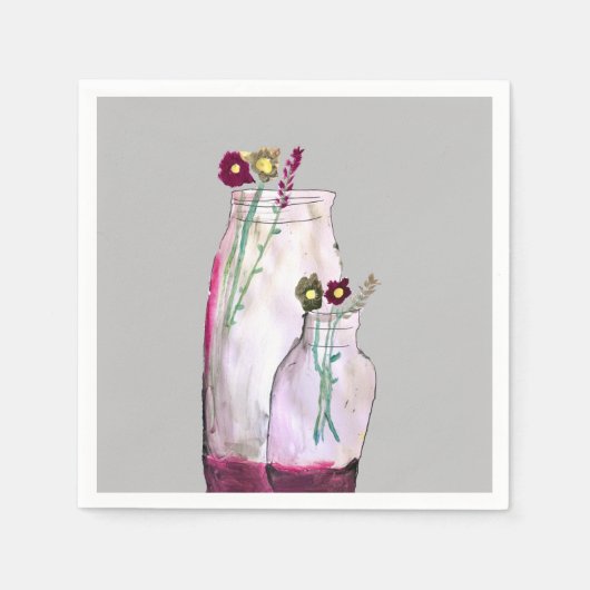 Wildblumen in der Vase Serviette (Vorderseite)