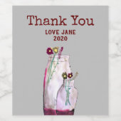 Wildblumen in der Vase Weinetikett (Einzelnes Label)