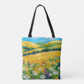 Wildblumen in der Wiese All-over-Drucktasche Tasche (Rückseite)