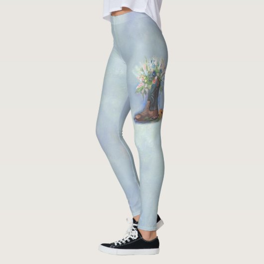 Wildblumen in einem Cowboy-Boot Leggings (Links)