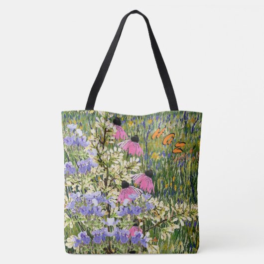Wildblumen in einer Wiese in Arles - Mit Monogramm Tasche (Rückseite)