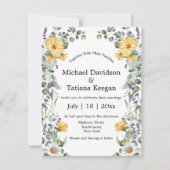 Wildblumen in elegantem Aquarell Einladung (Vorderseite)