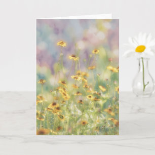 Wildblumen in Gelb und sanftem Aquarellstil Karte