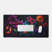 Wildblumen in lebhaften Fraktal-Farben Schreibtischunterlage (Tastatur & Maus)