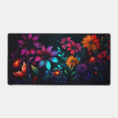 Wildblumen in lebhaften Fraktal-Farben Schreibtischunterlage (Vorderseite)