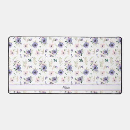 Wildblumen in Pastellfarben und im Grünen Schreibtischunterlage (Vorderseite)