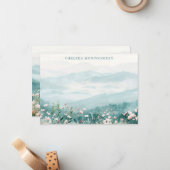 Wildblumen in Rosa Wasserfarbe Personalisiert Mitteilungskarte (Vorderseite/Rückseite Beispiel)