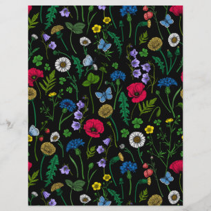 Wildblumen in schwarz