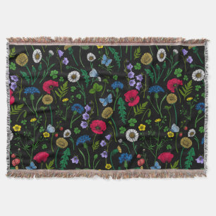 Wildblumen in schwarz decke