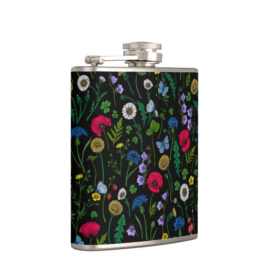 Wildblumen in schwarz flachmann (Rechts)