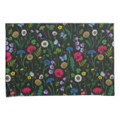 Wildblumen in schwarz kissenbezug (Vorderseite-Rechts)