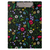 Wildblumen in schwarz klemmbrett (Vorderseite)