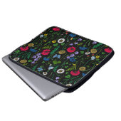 Wildblumen in schwarz laptopschutzhülle (Vorne Knopf)