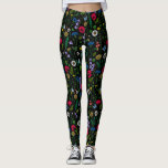 Wildblumen in schwarz leggings<br><div class="desc">Handgemalte Sammlung von verschiedenen wilden Blume.</div>