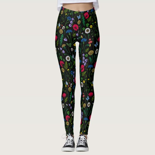 Wildblumen in schwarz leggings (Vorderseite)