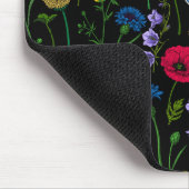 Wildblumen in schwarz mousepad (Ecke)