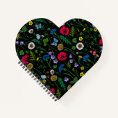 Wildblumen in schwarz notizblock (Vorderseite)