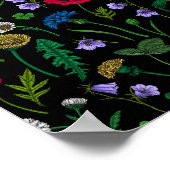 Wildblumen in schwarz poster (Ecke)