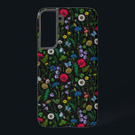 Wildblumen in schwarz samsung galaxy hülle<br><div class="desc">Handgemalte Sammlung von verschiedenen wilden Blume.</div>