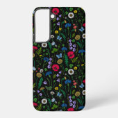 Wildblumen in schwarz samsung galaxy hülle (Rückseite)