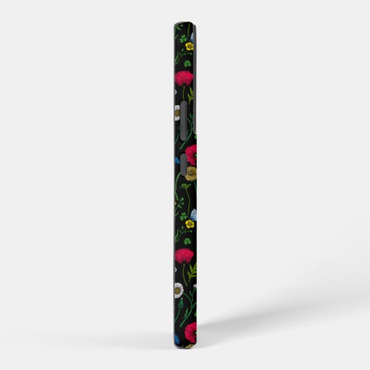 Wildblumen in schwarz samsung galaxy hülle (Rechte Seite)