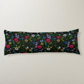 Wildblumen in schwarz seitenschläferkissen (Rückseite)