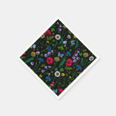 Wildblumen in schwarz serviette (Ecke)