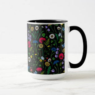 Wildblumen in schwarz tasse