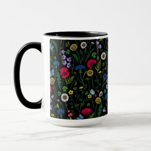Wildblumen in schwarz tasse (Links)
