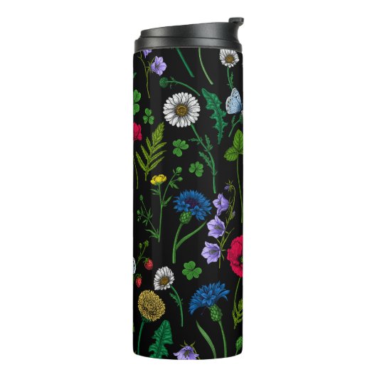 Wildblumen in schwarz thermosbecher (Nach links gedreht)