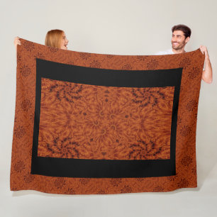 Wildblumen in Schwarz und Gold 17 Fleecedecke