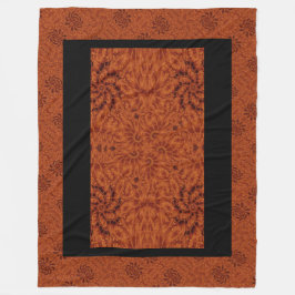 Wildblumen in Schwarz und Gold 17 Fleecedecke