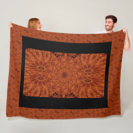 Wildblumen in Schwarz und Gold 18 Fleecedecke